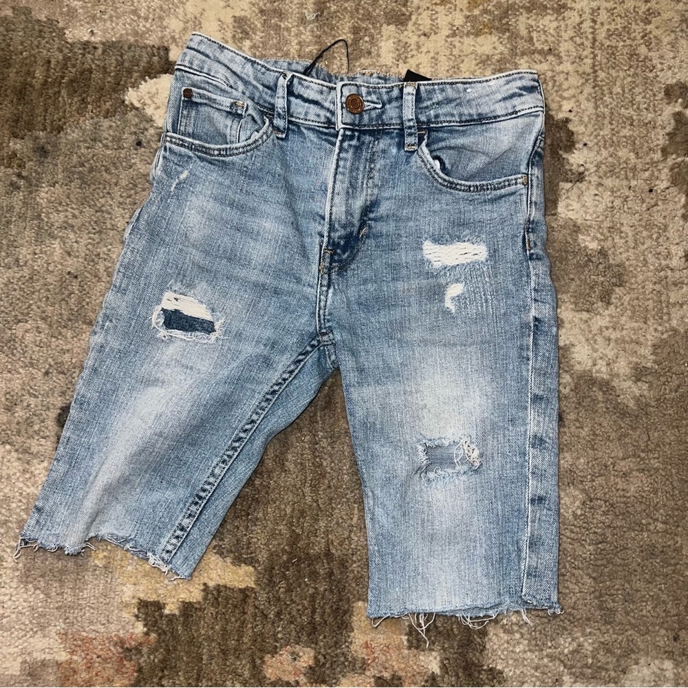 H&M Kids Infant Children Cutoff Denim Blue Jeans Shorts Distressed Size 10-11Y